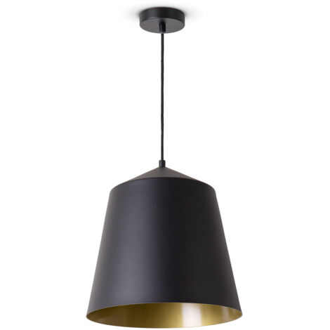 Suspension Luminaire Boho Papier Noir – Abat-jour Style Ethnique Chic E27, Parfait Salon, Cuisine, Salle à Manger