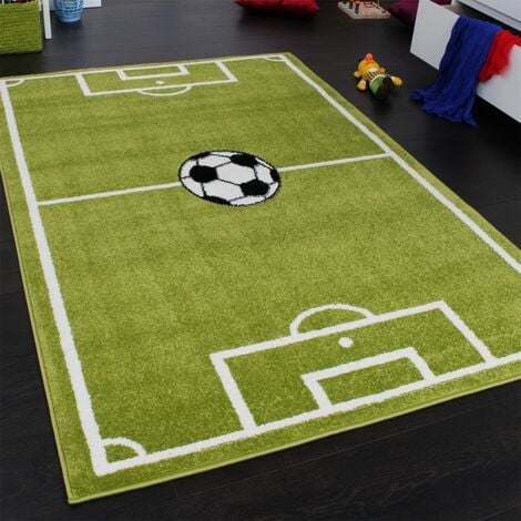 Football - tapis enfant lavable vert 140 x 200 cm