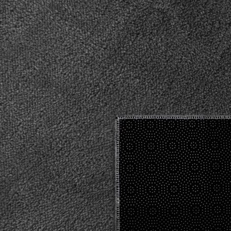 Paco Home Tapis, Tapis À Poils Ras Doux Pour Salon, Moelleux, Lavable, Gris Foncé 160x220 cm