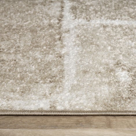 Paco Home Tapis De Salon Poils Ras Moderne Motife Pierre Abstrait 3D Marron Beige 60x100 cm