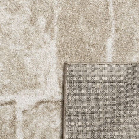 Paco Home Tapis De Salon Poils Ras Moderne Motife Pierre Abstrait 3D Marron Beige 60x100 cm