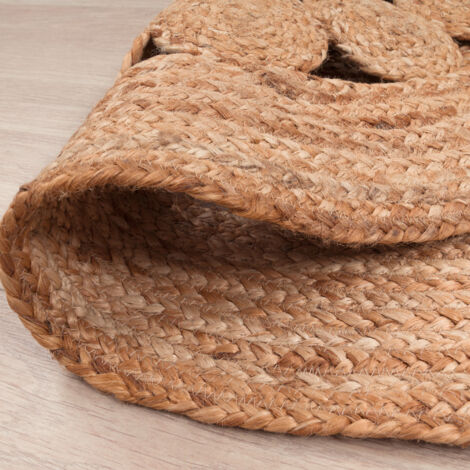 TAPIS EN JUTE ovale naturel ferme blanc bordure tapis en jute tressé tapis mo... EUR 30,31 - FR