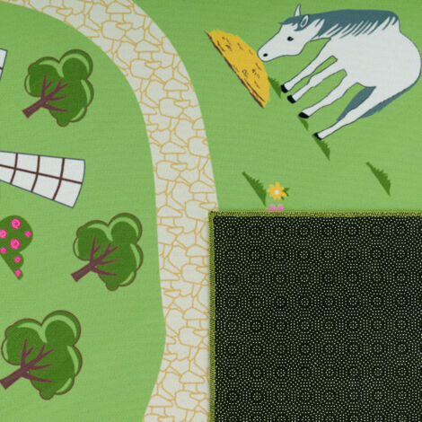 Paco Home Tapis Enfant Motif Rue & Ville – Vert, 100x200 Cm, Poils Ras, Idéal Chambre & Jeu Imaginatif