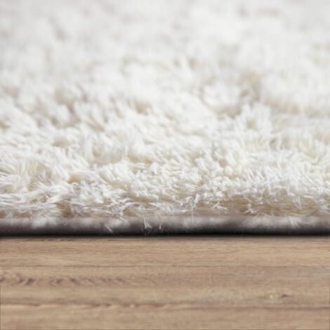 Paco Home Tapis De Salon Poil Long Shaggy Fausse Fourrure Pelucheux Pelucheux Crème Beige 200x290 cm