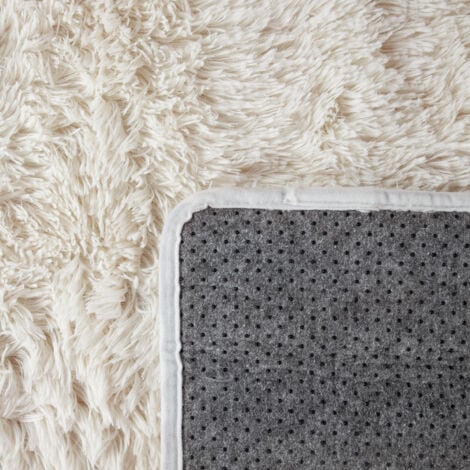 Paco Home Tapis De Salon Poil Long Shaggy Fausse Fourrure Pelucheux Pelucheux Crème Beige 200x290 cm