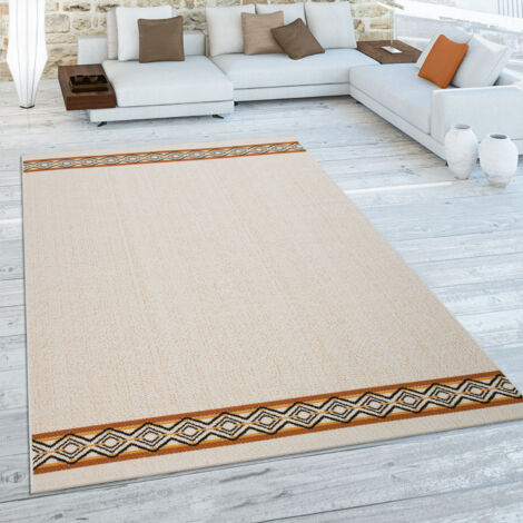 Paco Home Tapis D'Extérieur Pour Terrasse Et Balcon, Motif Géométrique, Moderne, Beige 120x170 cm (1/5)