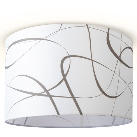 Paco Home Plafonnier Salon Table À Manger Abat-jour Tissu Moderne Abstrait Design 3 (Ø45,5 cm), Plafonnier - Blanc (1/4)