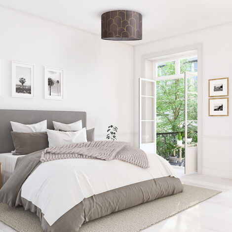 Suspension Tissu Paco Home – Ronde, Style Scandinave – Blanc, Gris Ou Noir, Douille E27