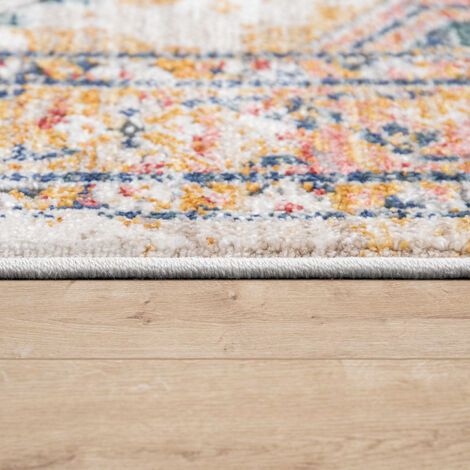 Paco Home Tapis Poils Ras Salon Bordure Design Oriental Aspect Usé