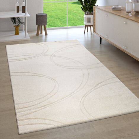 Paco Home Tapis Rond Salon Tapis Poil Ras Moderne Moelleux Lavable Monochrome Crème, 80 cm rond Paco Home Tapis Rond Salon Tapis Poil Ras Moderne Moelleux Lavable Monochrome Crème, 80 cm rond