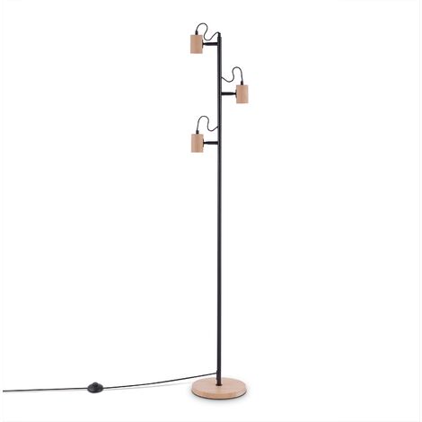 Lampadaire à abat-jour conique en bois, bouleau naturel | Secto Design