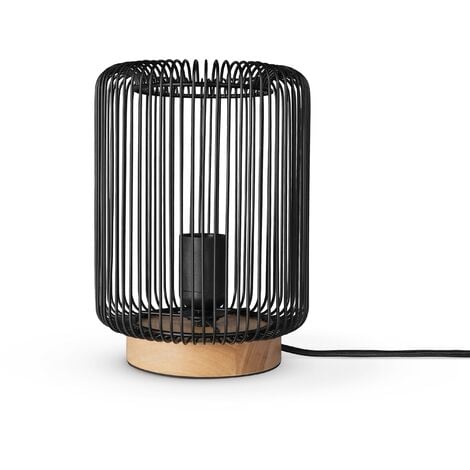 Paco Home Lampe De Table Rotin Salon Lampe U00c0 Poser Style Boho Lampe En Cage Lampe De Chevet Mu00e9tal E27
