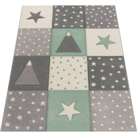 Tapis Enfant 3D Motif Montagne - 120x170cm - Doux Et Lavable - Pour Chambre Et Jeu