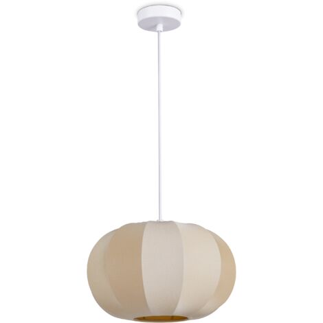 Paco Home Suspension Lampe Suspendue Salon Chambre Salle À Manger Moderne Nylon E27 Beige, Lampe à suspension - Type 1