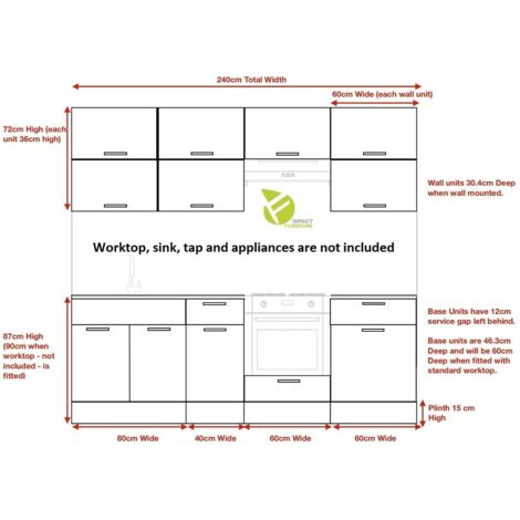 Kitchen 11 Units Cabinets Set Acrylic Grey High Gloss Legs Soft Close ...