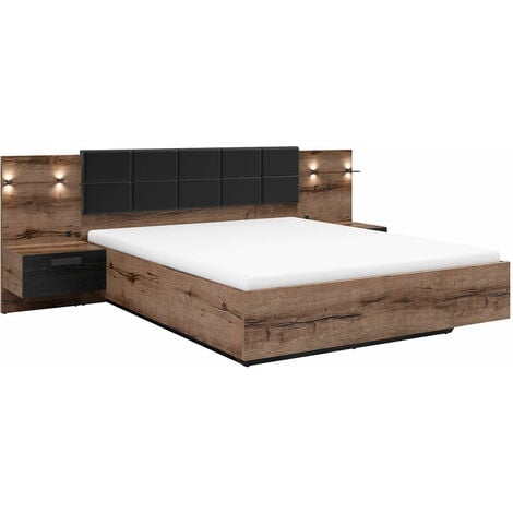 King size bed with deals storage and lights