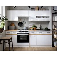80cm White Low Gloss Oak Kitchen Cabinet Unit 800 Base Cupboard Complete Junona - White / White Gloss