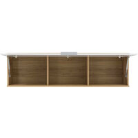 Modern Wall Cabinet Unit Storage Bedroom Living Room White Gloss Oak finish Zele - Oak Wotan / White Gloss
