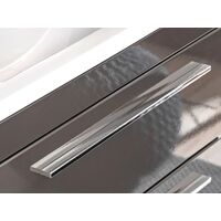 Grey Gloss Bathroom 600mm Vanity Sink Basin Wall Hung Cabinet Drawers Unit Twist