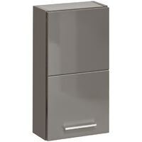 Modern Grey Gloss Bathroom Wall Hung Storage Cabinet Door Unit Soft Close Twist