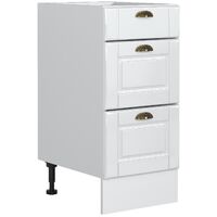 White Gloss Kitchen 3 Drawer Unit Cabinet Cupboard 40cm 400 Soft Close Antila