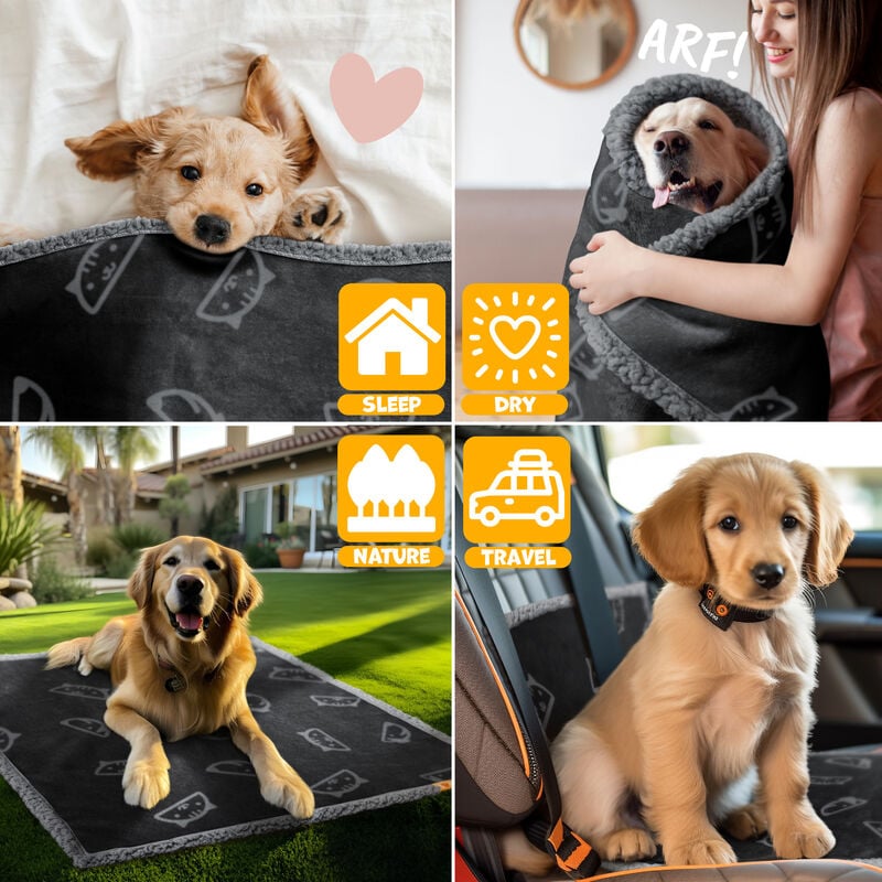 LOVPET® wasserdichte Hundedecke, Sherpa Fleece Haustier Decke + 3x  Spielzeugknochen, maschinenwaschbar, beidseitiger Sofabezug-Schutz bei  Marktkauf online bestellen