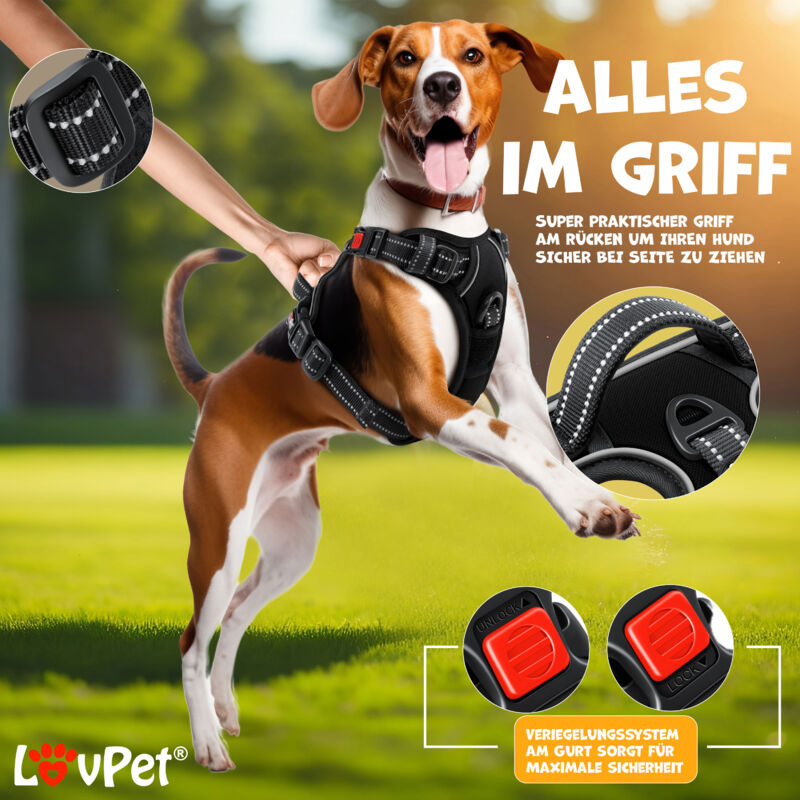 LovinPet Hundebody – Postoperativer Overall Für Große Hunde Mit Reflektierendem Design