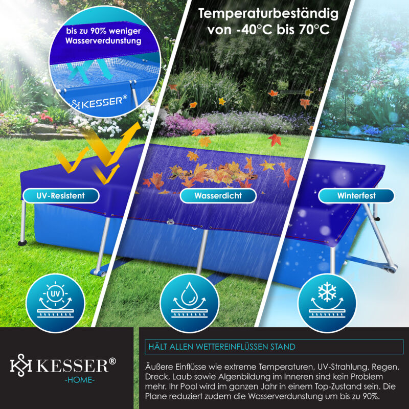 Abdeckplane Rund 550 Cm Blau Mit Übermaß Sommer & Winter