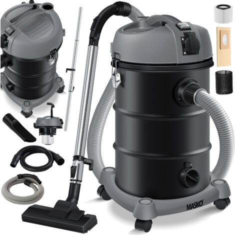 MASKO® 6IN1 Industriestaubsauger Staubsauger Nass Trocken Sauger Aschesauger 2300W + Steckdose Blasfunktion Trocken-Saugen & Nass-Saugen Grau
