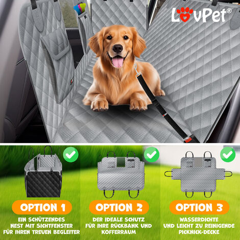 LOVPET® Kofferraumschutz Hund gesteppt mit Seiten- und Ladekantenschutz  Universale Kofferraum-Schutzmatte für Hunde Hundedecke Wasserabweisend