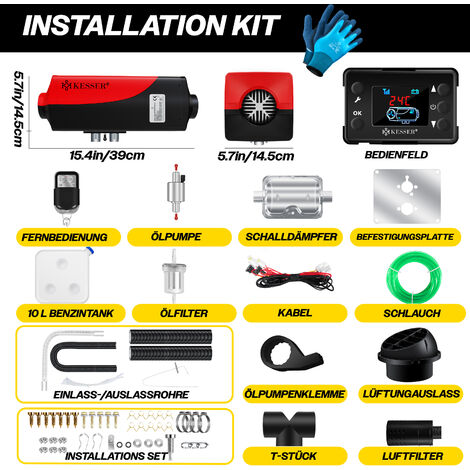 KESSER® Standheizung 5 & 8KW für Diesel Diesel-Heizung mit LCD-Display und  Fernbedienung Lufterhitzer