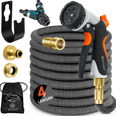KESSER® Premium Gartenschlauch Flexibler Wasserschlauch dehnbarer Flexischlauch Anthrazit / 15 Meter