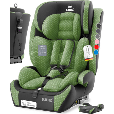 KIDIZ® Autokindersitz Triangle Premium Kindersitz Kinderautositz  Autositz Sitzschale  9 kg - 36 kg 1-12 Jahre  Gruppe 1/2/3  universal  zugelassen nach ECE R129/03  mit Isofix  Grün