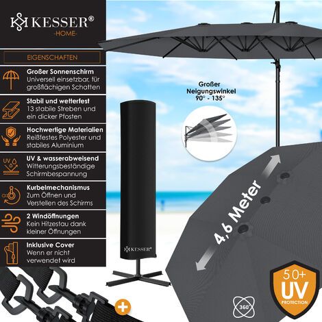 Refue Neigbarer Strandschirm Mit UV50+ Schutz - 2.2M, Gelb, Inkl. Tasche & Erdspieß