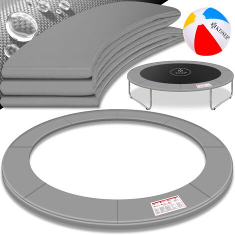 KESSER® - Trampolin Randabdeckung Ø 244 , 305 , 366 , 426 cm , 30cm breit 100% UV-beständig reißfest Federabdeckung Hellgrau / 244 cm