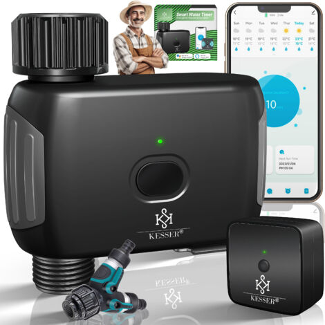 KESSER® Bewässerungssteuerung mit WLAN Wifi Bewässerungscomputer für Garten & Balkon Automatische Bewässerung App & Sprachsteuerung