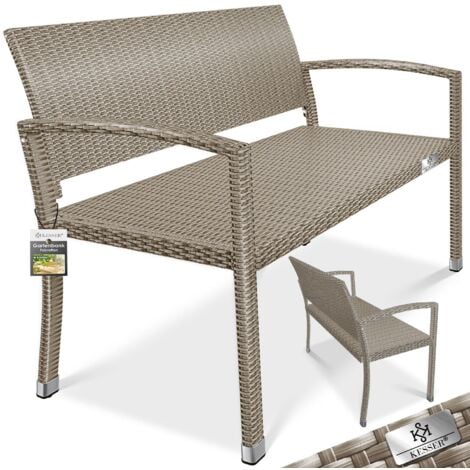 KESSER® Gartenbank Polyrattan 2Sitzer Wetterfest RattanSitzbank UV