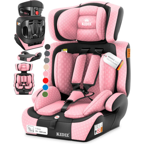 KIDIZ® Autokindersitz Kindersitz Kinderautositz  Autositz Sitzschale  9 kg - 36 kg 1-12 Jahre  Gruppe 1/2/3  universal  zugelassen nach ECE R129/03  Rosa