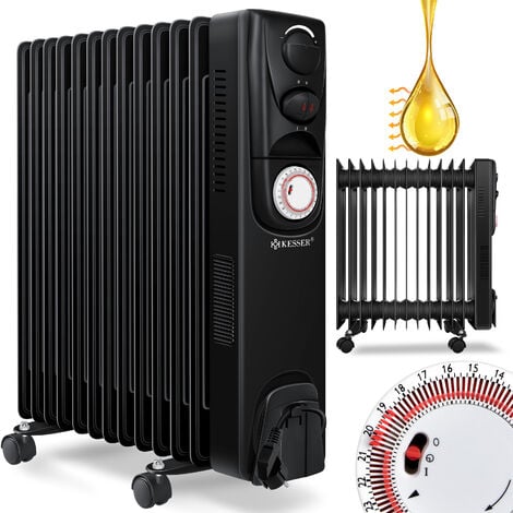 MaxxHome Ölradiator - Elektrische Heizung mit 5 Rippen - 500W -  Elektroheizung - Geeignet für Räume bis zu 10 m² - Elektroheizung mit  Thermostat - Ölradiator Energiesparend : : Küche, Haushalt & Wohnen