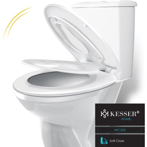 KESSER® WC Sitz mit Absenkautomatik Toilettendeckel Quick-Release-Funktion und Softclose - einfache Montage Antibakteriell Klodeckel aus Duroplast   Wc Sitz Family