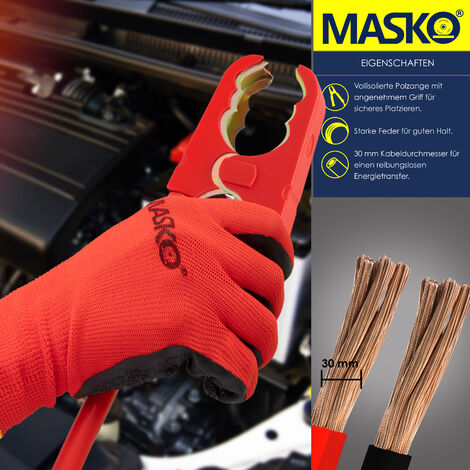 MASKO® Starthilfekabel Überbrückungskabel für 6/12/24 Benzin- Auto Starterkabel und Dieselmotoren, aus Volt. Motorrad