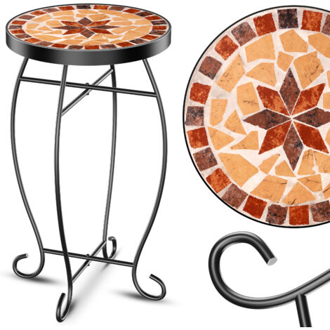 KESSER® Mosaiktisch Bistrotische Blumenhocker Rund 60 x 34 cm Metall