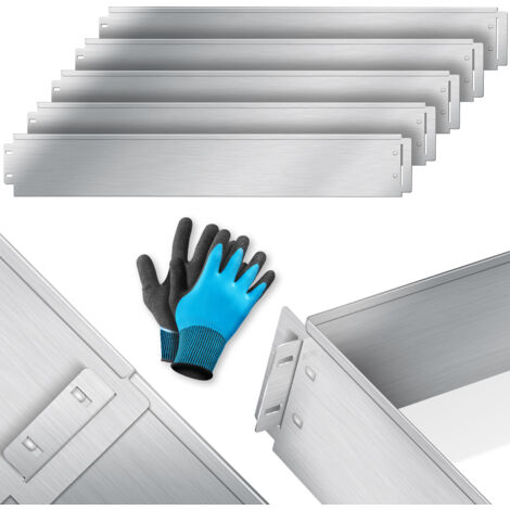 KESSER® Rasenkante Beeteinfassung Beetumrandung 5m 10m 15m 20m 25m 30m 35m 40m 45m 50m 100x14cm oder 100x18cm Beetbegrenzung Rasenbleche Mähkante Silber / Länge 25m - Höhe 18cm