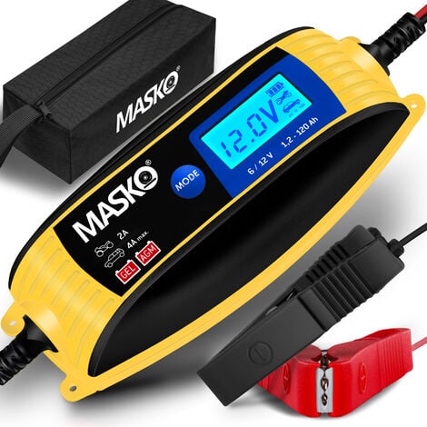 MASKO Batterie-Ladegerät (Batterieladegerät KFZ vollautomatisch 4A