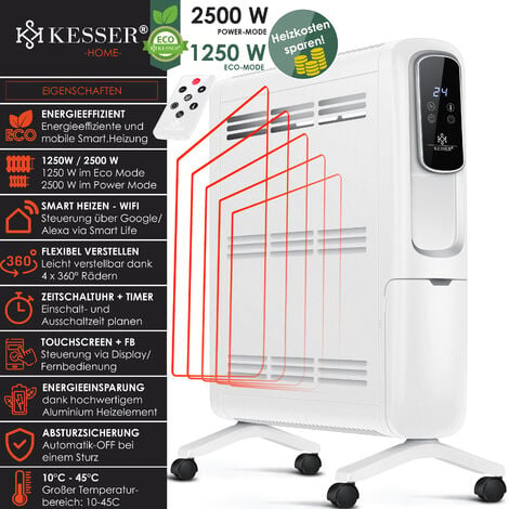 KESSER® 2500W Ölradiator mit WiFi App & Fernbedienung digitalem