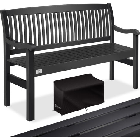 KESSER® Gartenbank Holz Holzbank wetterfest Parkbank Massivholz Sitzbank Balkonbank Gartenmöbel Bank für Balkon Terrasse & Garten Anthrazit / 150 cm
