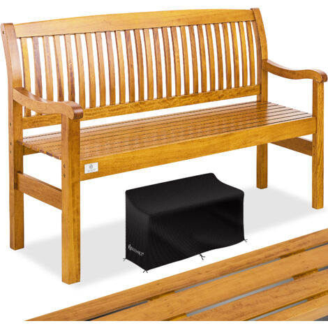 KESSER® Gartenbank Holz Holzbank wetterfest  Parkbank Massivholz  Sitzbank Balkonbank Gartenmöbel Bank für Balkon   Terrasse & Garten   Hellbraun / 150 cm