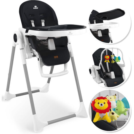KIDIZ® 3in1 Hochstuhl Kinderhochstuhl inkl. Spielbügel    Babyliege    Kombihochstuhl Babyhochsitz   7 höhenverstellbar Verstellbare Rückenlehne    Schwarz