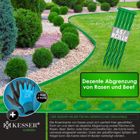 YRHome Metall-Rasenkante 5m - 20cm Hoch, Flexible Beetumrandung Für Garten & Beete