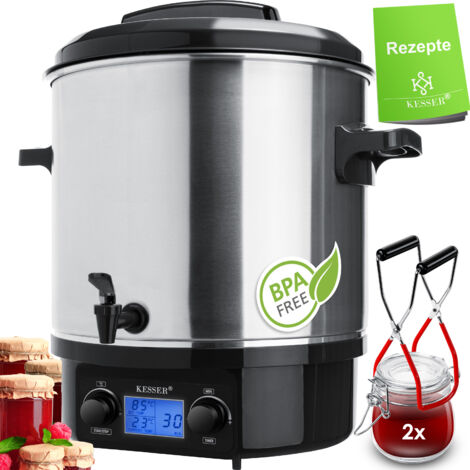 KESSER® Einkochautomat 2000W 27L LCD-Display Glühweintopf Heißgetränkeautomat   27 Liter Edelstahl
